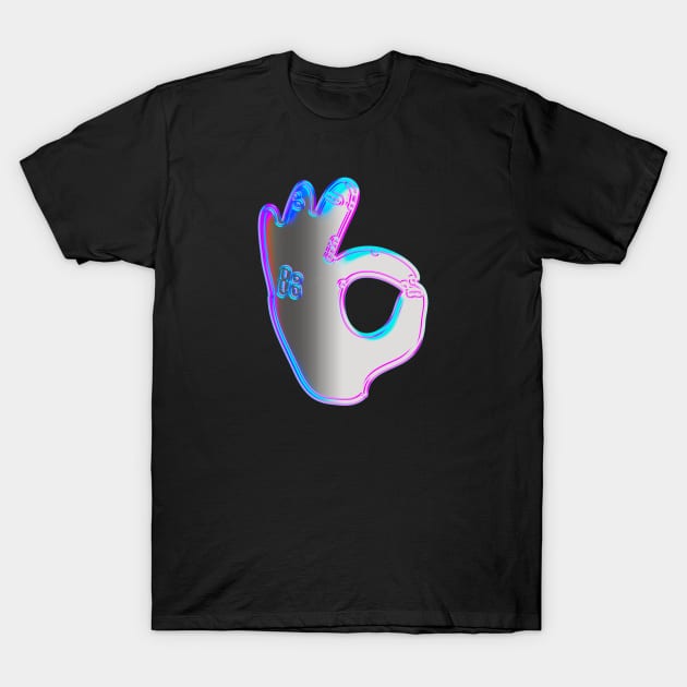 OK Sign Reflective Art T-Shirt by IBMClothing